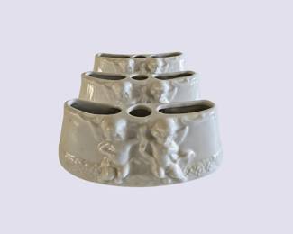 Cherub Flower Frogs  Germany  Dresden Style Porcelain