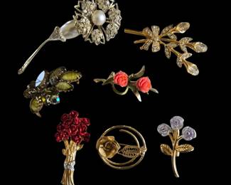 Floral  Garden Inspired Brooch Collection 7 pcs