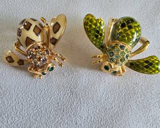 Joan Rivers Bee Brooch Pair 2 pcs