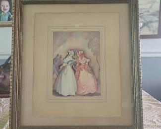 Framed Rococo Ladies Fashion Print