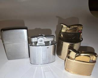 St. Clair Toothpick Holder  Four Vintage Lighters 5 pcs