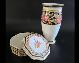 Wedgwood Clio Vase  Octagonal Trinket Box  England