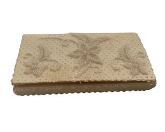 Vintage Britemode Beaded Clutch  Hand Made Hong Kong Ivory Evening Bag Like New