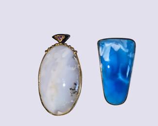 Sterling Silver Gemstone Pendant Trio  Laramore Accents  Ornate Setting