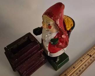 Cast Iron Santa Bank  MechanicalStyle Holiday Coin Bank
