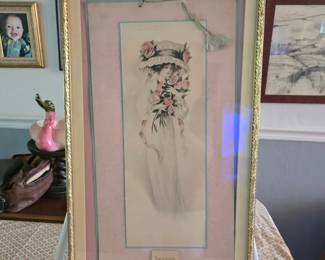 1917 Calendar Lady Print Art Nouveau Style