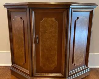 Vintage Half Octagon Cherry Console Cabinet Pick up only
