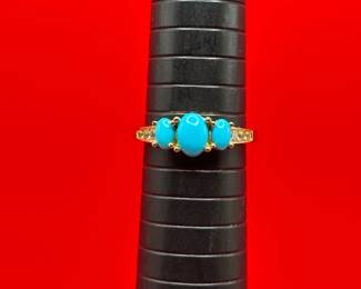 Sterling Silver Gold Toned Ring