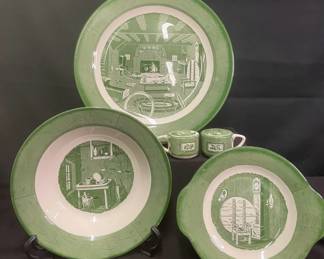 Vintage Royal China Colonial Homestead Chop Plate, Salt  Pepper Set Plus Other Matching Items