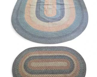 Pair Of Oval Braided Jute Rugs