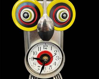 Handmade Metal Owl Clock