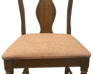 Vintage Wooden Chair With Upholstered Seat