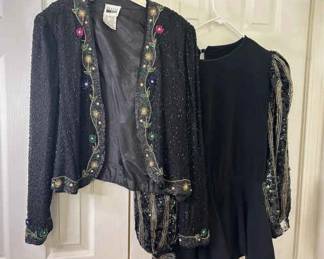 2 Black Beaded Womens Tops