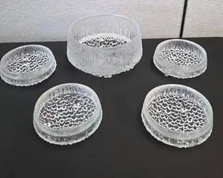 Vintage MCM Littala Ultima Thule Glass Bowls