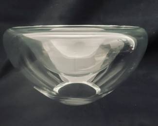  07 Blown Clear Glass Double Hulled Bowl  Handmade In Poland