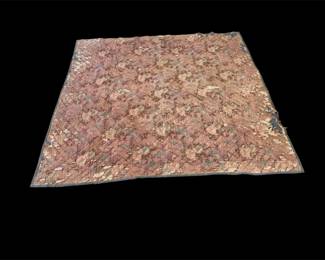 Vintage Muted Rose  Teal Floral Quilt