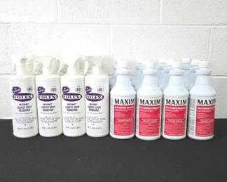 Twenty Four 1 Quart Bottles Of Maxim Germicidal Cleaner And Folex Carpet Spot Remover