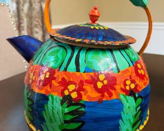 Hand Painted Whimsical Vintage Revere Ware Tea Pot