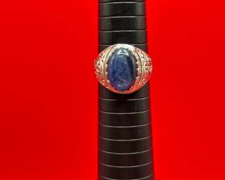 Vintage Sterling Silver Ring With Genuine Stone