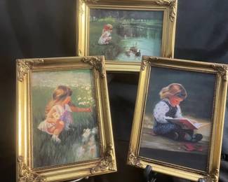 Two Framed Miniature Canvas Replicas  One Lithograph By Donald Zolan For Pembroke  Oakes 1990s