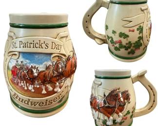 1996 St Patricks Day Horseshoe Stein AnhauserBusch Collectible