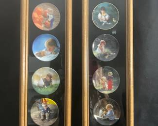 Two Framed Sets Of 12 Zolan Miniature Collector Plates For Pemberton  Oakes