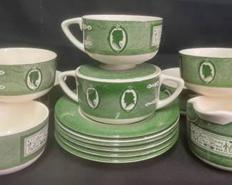 Royal Colonial Homestead Tea Cups  Saucers With Matching Cream  Sugar