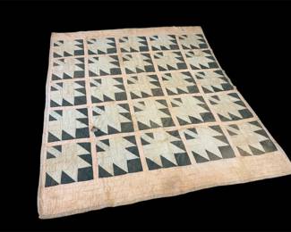 Vtg Flying Geese Pattern Block Quilt