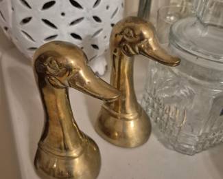 Brass duck bookends