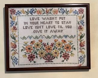 Beautiful framed needlework 