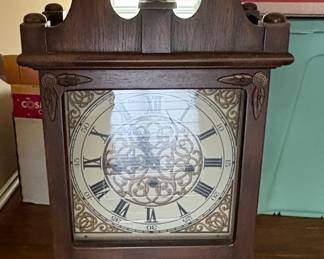 Victorian Oak Mantel Clock with Ormolu Accents