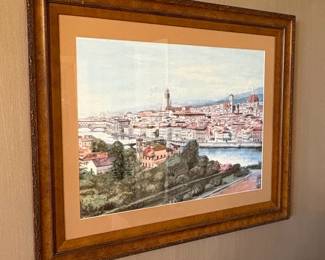 Florence Cityscape Watercolor Painting by R. Croft