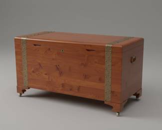 Vintage Cedar Lined Blanket Chest with Metal Strapping