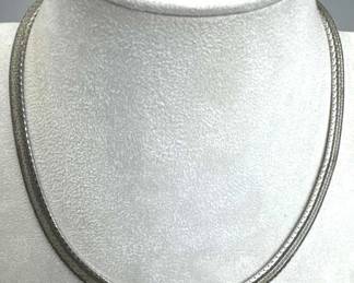 925 Silver 8mm Wide Herringbone Chain Necklace