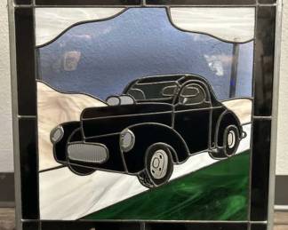 Custom Willys Stained Glass Art w/ Stand