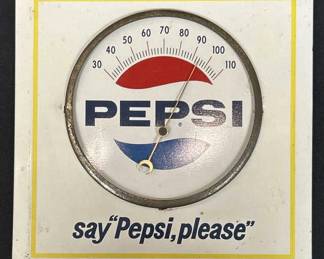 Vintage 'say "Pepsi, please"' Thermometer