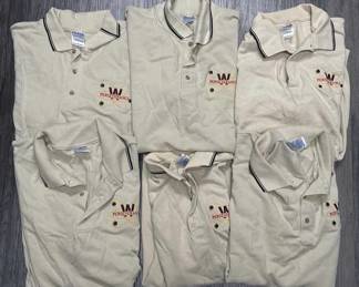 (6) Gildan Beige Polo "W Perseverance" Shirts