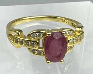 925 Silver Ruby Gemstone Ring