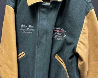 Vtg Green & Tan Wool Varsity ISCA West Jacket