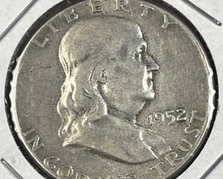1952 Franklin Silver Half Dollar, US 50c, 90%
