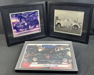 (3) Willys Car Photos/Posters Framed