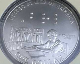 2009 Silver Dollar Braille Education Set, US Mint
