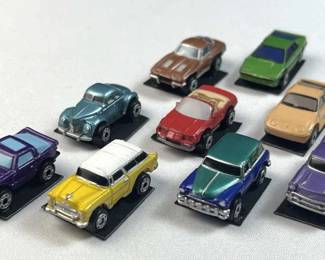 (9) Micro Size Plastic Cars w/ Magnets Attached