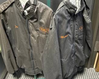 His & Her Brown "MMI" Zippered Bomber Jackets