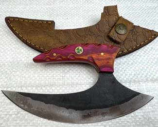 Damascus Steel Fixed Blade Knife w/ Sheath