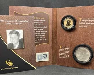 2015 JFK Coin & Chronicles Set w/ 1oz Silver