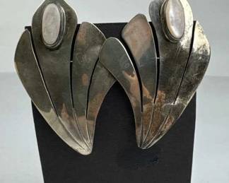 925 Silver Native American Wing MOP Earrings