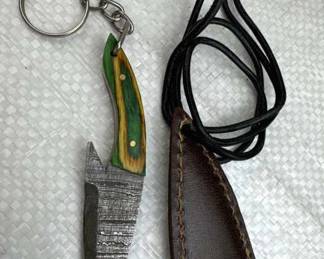 Damascus Steel Fixed Blade Knife w/ Sheath