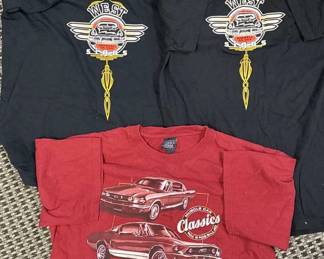 (2) Black West Signs & 1 Burgundy Classic Cars T-S