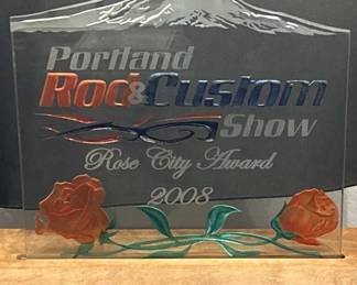 Rod Custom Hand Painted Glass w/ Light Stand